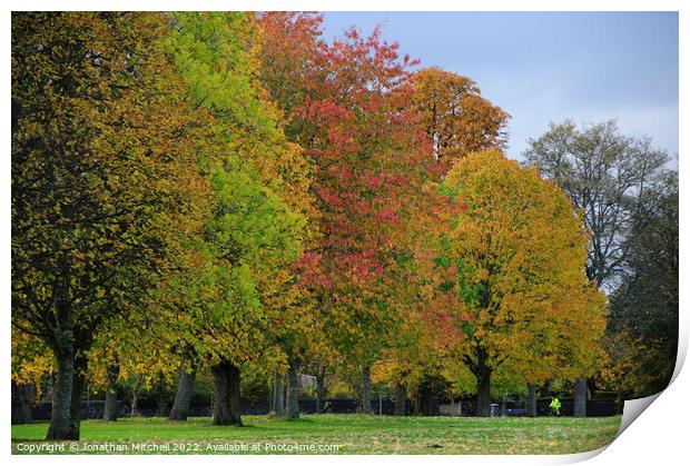 Autumn in North Inch Park, Perth, Perthshire, Scotland, 2014 Print by Jonathan Mitchell