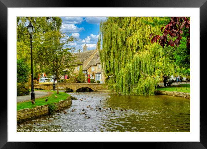 Serenity on Cotswold Stone Bridge Framed Mounted Print by Roger Mechan