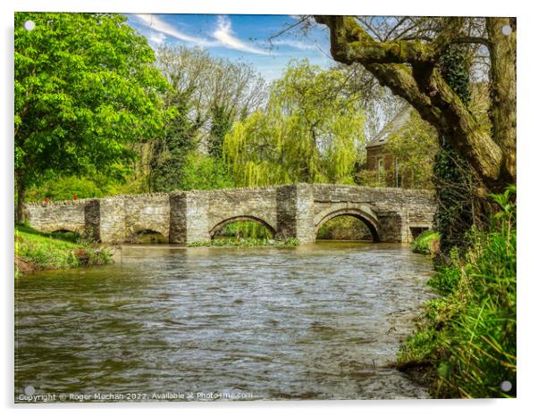 The Enchanting Arched Bridge of Clun Acrylic by Roger Mechan