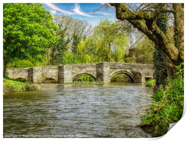 The Enchanting Arched Bridge of Clun Print by Roger Mechan