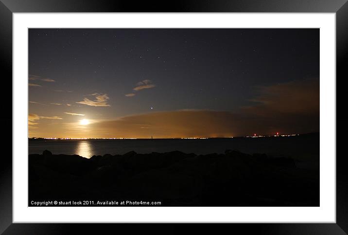 moonlit bay Framed Mounted Print by stuart lock