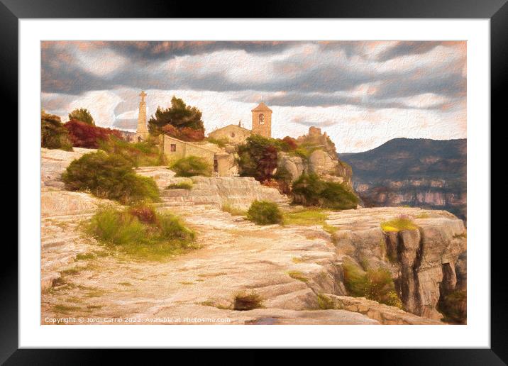 Village of Siurana de Prades - C1805-3429-PIN  Framed Mounted Print by Jordi Carrio