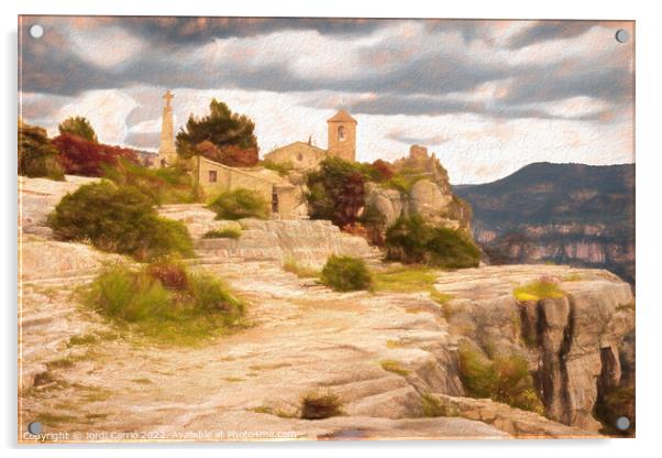 Village of Siurana de Prades - C1805-3429-PIN  Acrylic by Jordi Carrio