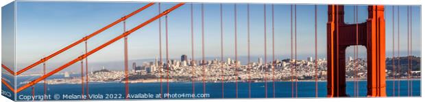 Golden Gate Bridge - Panoramic Impression Canvas Print by Melanie Viola