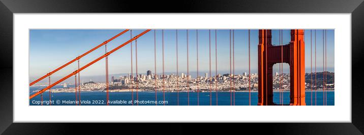 Golden Gate Bridge - Panoramic Impression Framed Mounted Print by Melanie Viola