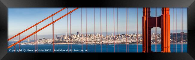 Golden Gate Bridge - Panoramic Impression Framed Print by Melanie Viola