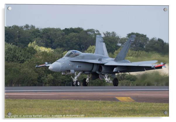 Finnish Air Force, F/A-18C Hornet, HN-406 Acrylic by Andrew Bartlett