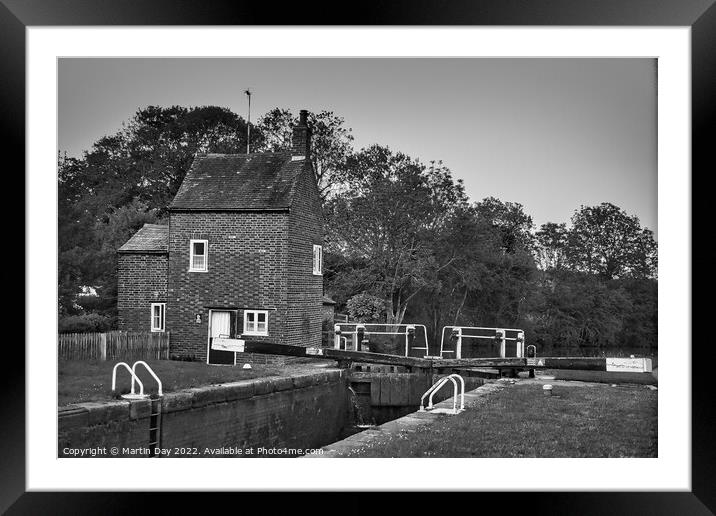 Serene Grand Union Canal Cottage Framed Mounted Print by Martin Day
