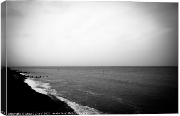 Cromer beach in monochrome Canvas Print by Travel and Pixels 
