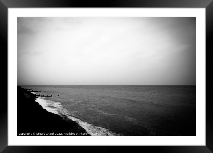 Cromer beach in monochrome Framed Mounted Print by Travel and Pixels 