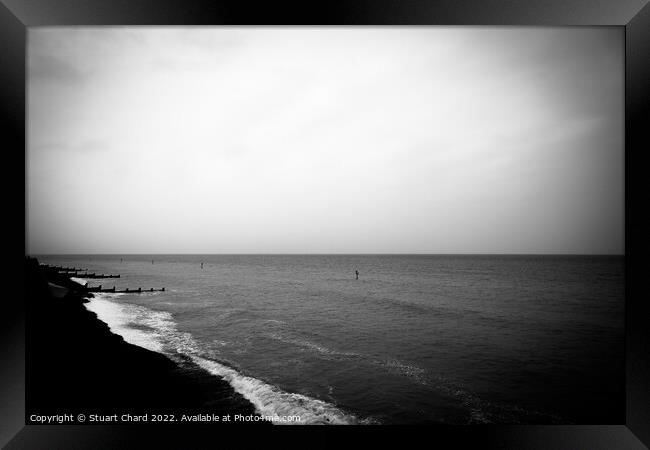 Cromer beach in monochrome Framed Print by Travel and Pixels 