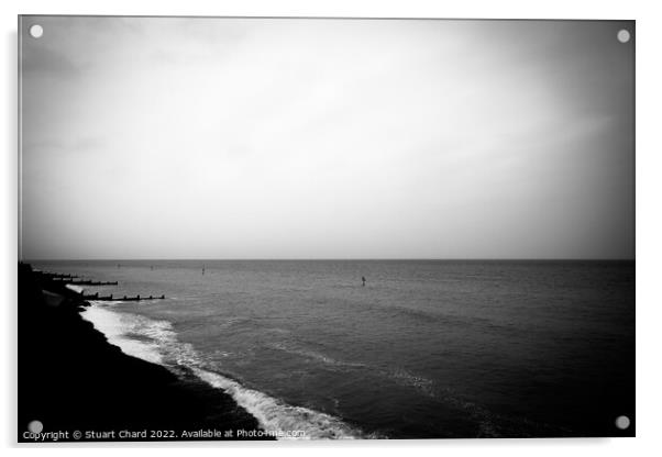 Cromer beach in monochrome Acrylic by Travel and Pixels 