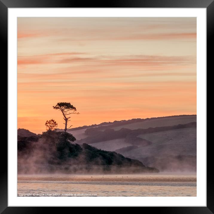 Misty Sunrise at Porthleven Loe Framed Mounted Print by Bruce Little