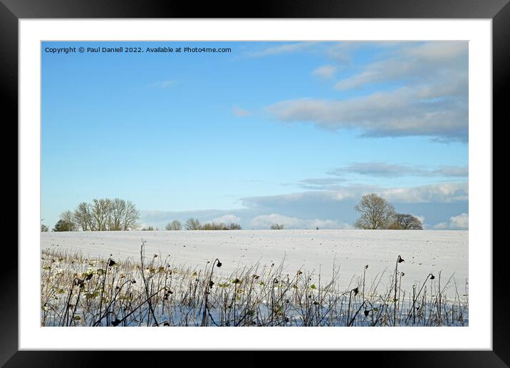 Snowy field Framed Mounted Print by Paul Daniell