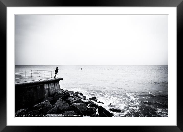 Selfie at Cromer Beach Framed Mounted Print by Travel and Pixels 