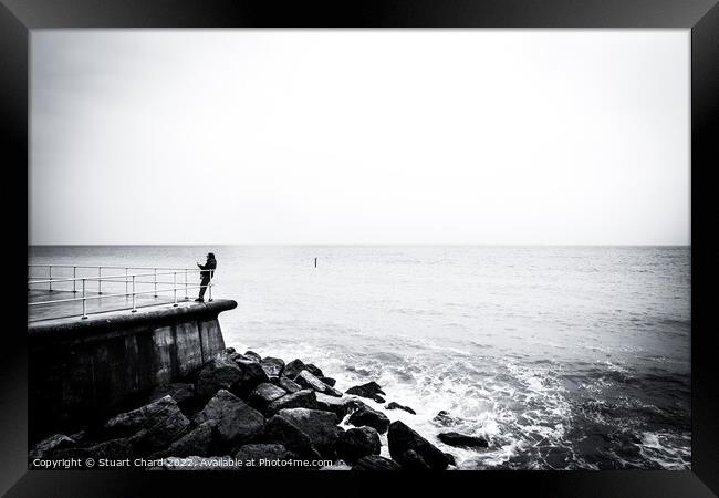 Selfie at Cromer Beach Framed Print by Travel and Pixels 