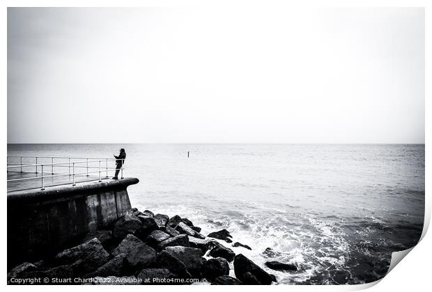 Selfie at Cromer Beach Print by Travel and Pixels 