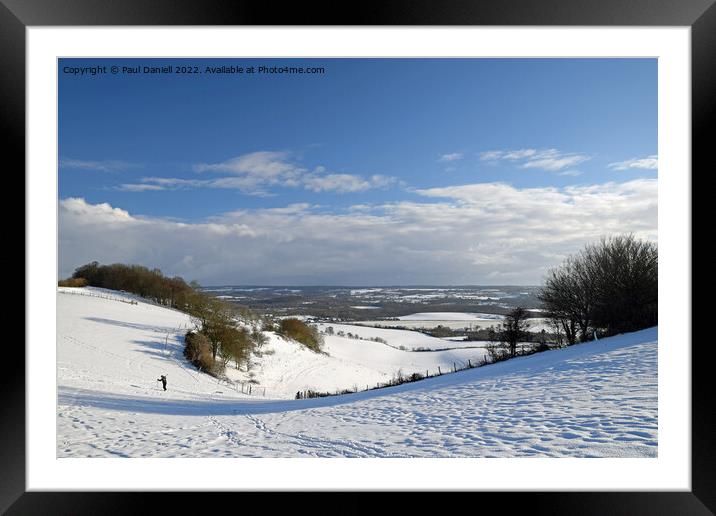 Snow at Thurnham  Framed Mounted Print by Paul Daniell
