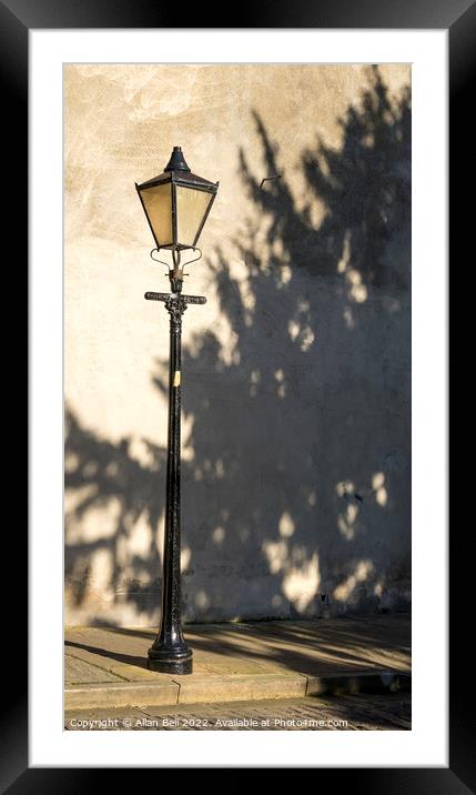 Old street lamp Framed Mounted Print by Allan Bell