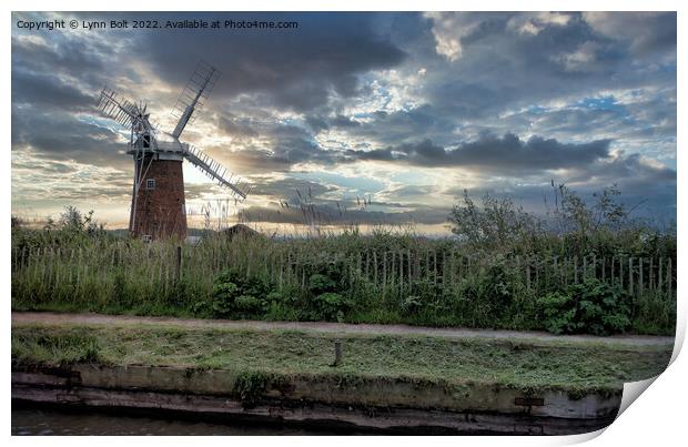 Windmill Norfolk Print by Lynn Bolt