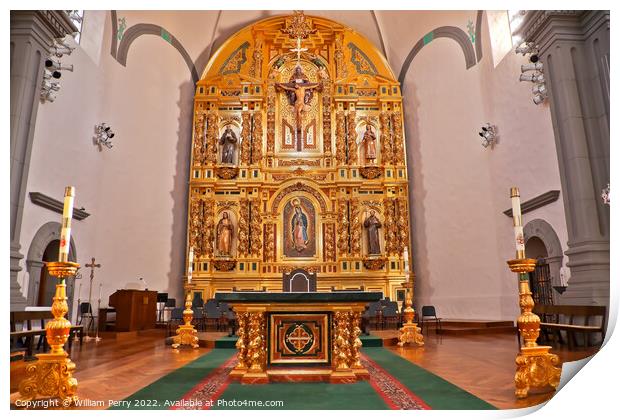 Golden Altar Mission Basilica San Juan Capistrano Church Califor Print by William Perry