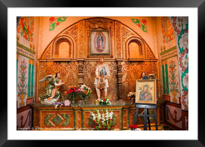 Guadalupe Shrine Mission Basilica San Juan Capistrano Church Cal Framed Mounted Print by William Perry