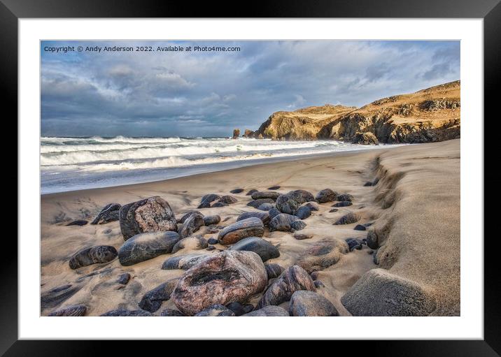 Isle of Lewis Rocky Beach Framed Mounted Print by Andy Anderson