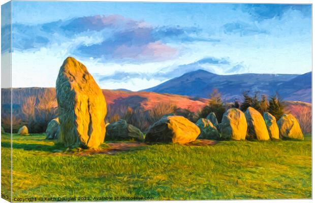 A selection of Castlerigg Stones Canvas Print by Keith Douglas