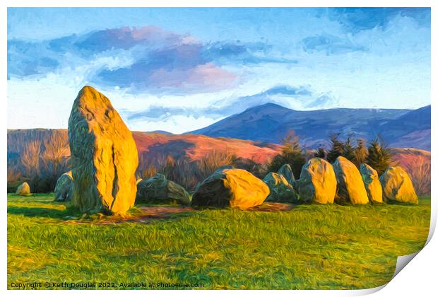A selection of Castlerigg Stones Print by Keith Douglas