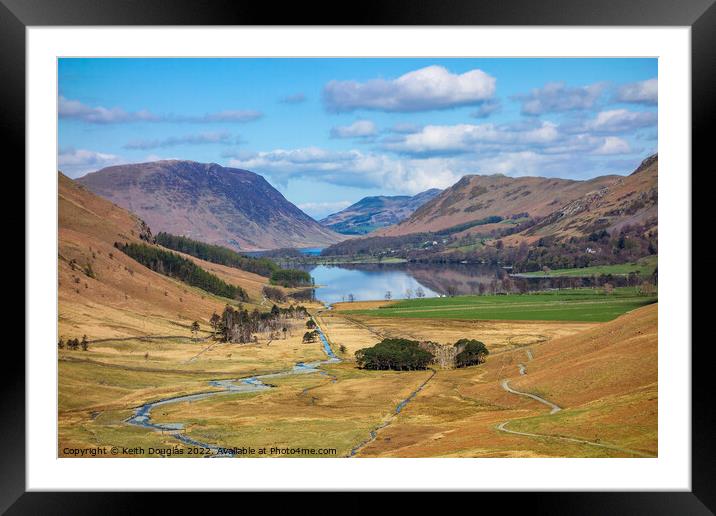 Buttermere from Warnscale Beck path Framed Mounted Print by Keith Douglas