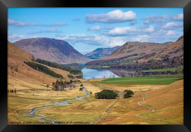 Buttermere from Warnscale Beck path Framed Print by Keith Douglas
