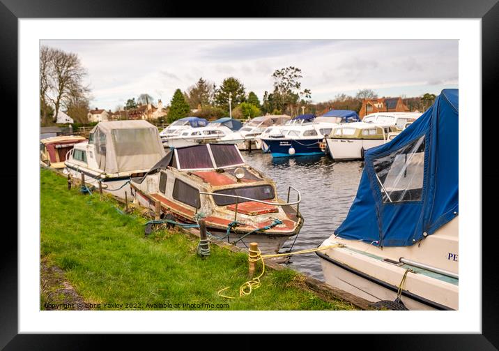 Old and abandoned motor boat  Framed Mounted Print by Chris Yaxley
