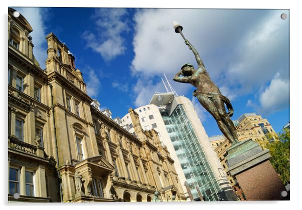 Leeds City Square Acrylic by Darren Galpin