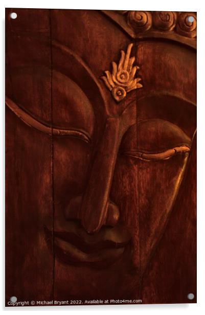 Wooden budha Acrylic by Michael bryant Tiptopimage