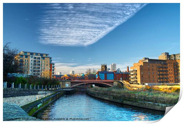 Cloud Over Crown Point Bridge Print by Alison Chambers