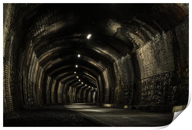 Inside Cressbrook Tunnel Print by Jason Wells