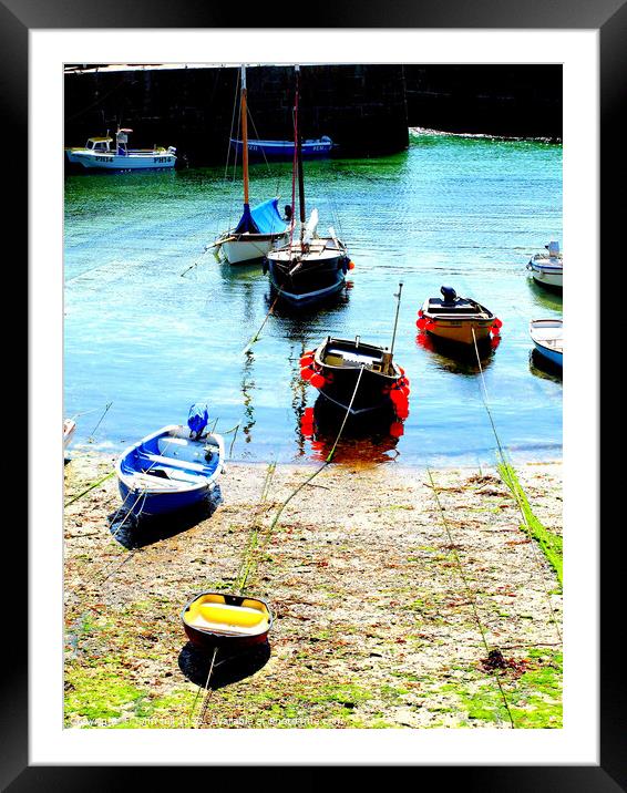 Mousehole harbour, Cornwall. Framed Mounted Print by john hill