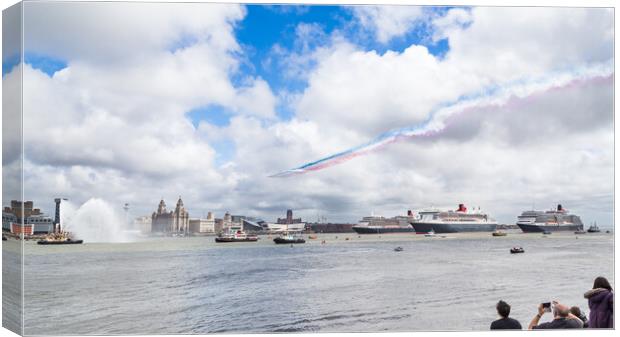 Red Arrows overflying the Three Queens Canvas Print by Jason Wells