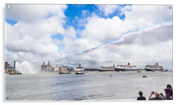 Red Arrows overflying the Three Queens Acrylic by Jason Wells
