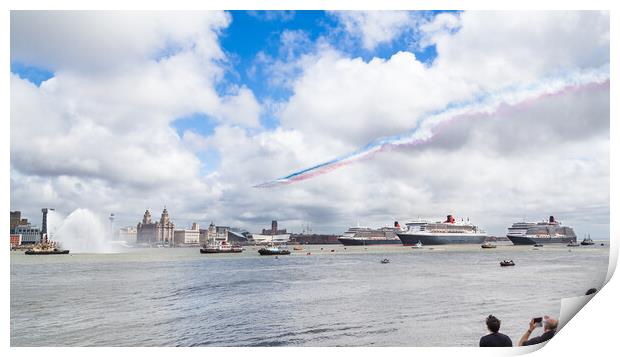 Red Arrows overflying the Three Queens Print by Jason Wells