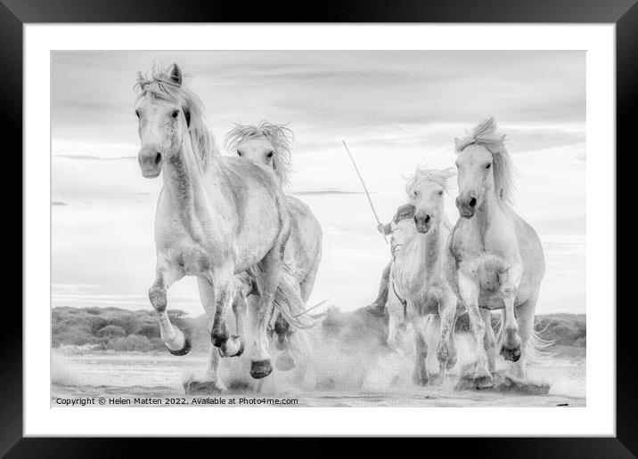 Chase on the Beach 1 Black and White Framed Mounted Print by Helkoryo Photography