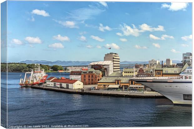 Stavanger Harbourside as Digital Art Canvas Print by Ian Lewis