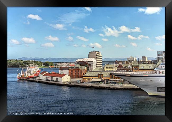 Stavanger Harbourside as Digital Art Framed Print by Ian Lewis