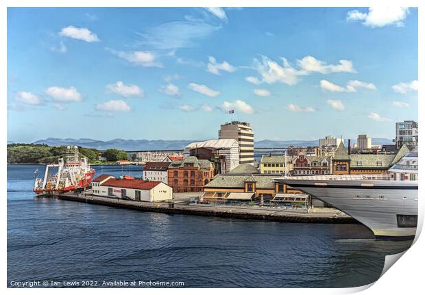 Stavanger Harbourside as Digital Art Print by Ian Lewis