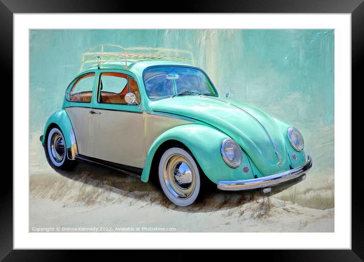 1966 Beach Beetle Framed Mounted Print by Donna Kennedy