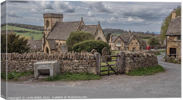 Church of St Barnabas, Snowshill, Cotswolds Canvas Print by Linda Webb