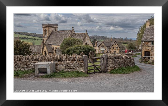 Church of St Barnabas, Snowshill, Cotswolds Framed Mounted Print by Linda Webb