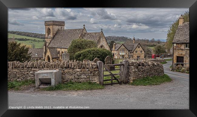 Church of St Barnabas, Snowshill, Cotswolds Framed Print by Linda Webb