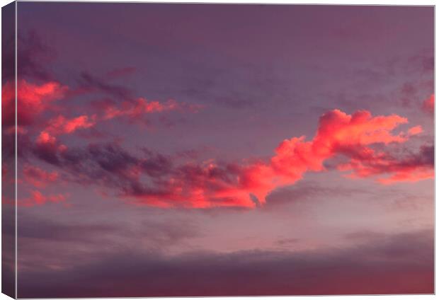 The setting sun lighting up a cloud Canvas Print by Rory Hailes