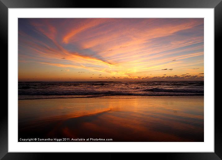 Feathered Sunset Framed Mounted Print by Samantha Higgs